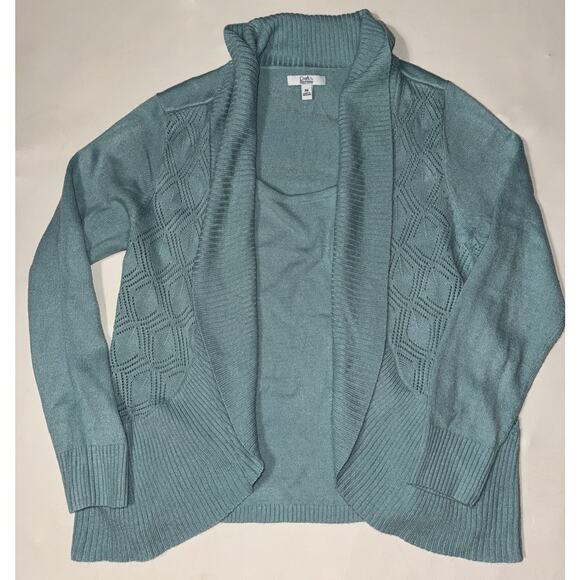 Croft & Barrow Teal Open Sweater - Women's Petite Medium - Picture 2 of 9